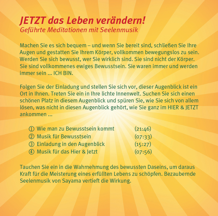 JETZT DAS LEBEN VERÄNDERN!