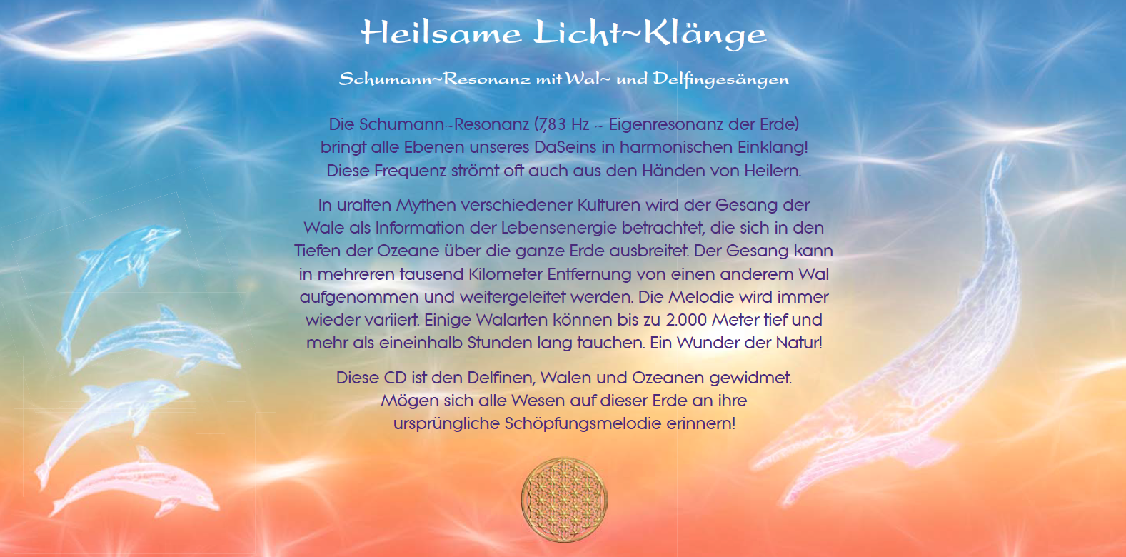 HEILSAME LICHTKLÄNGE ~ WALE & DELFINE [wahlweise als Download]