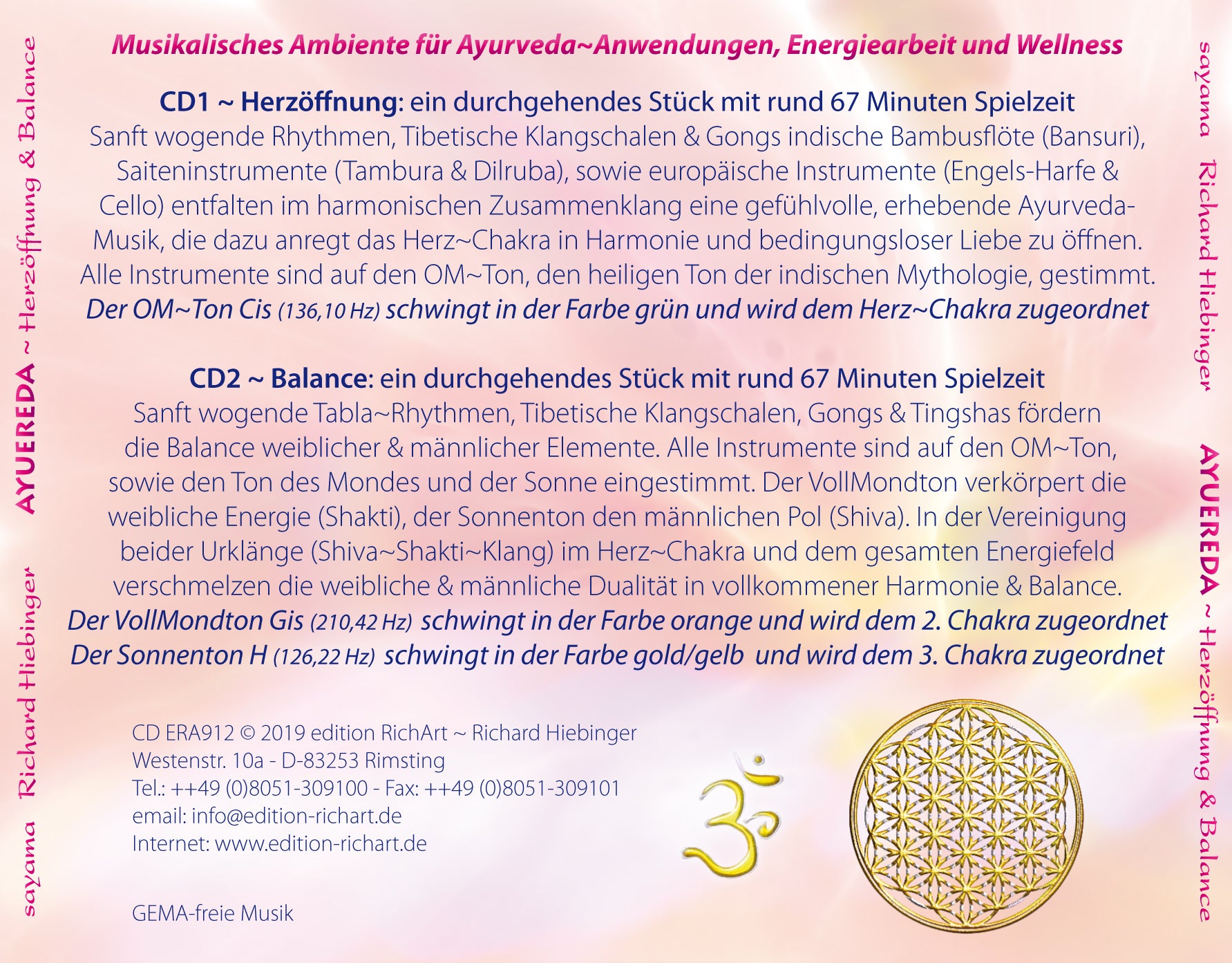 AYURVEDA – HERZÖFFNUNG & BALANCE [Doppel-CD, wahlweise als Download]