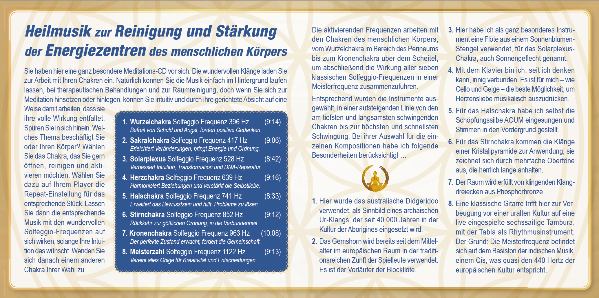 CHAKREN AKTIVIERUNG [mit Anleitungen im Booklet von Pavlina Klemm; wahlweise als Download]