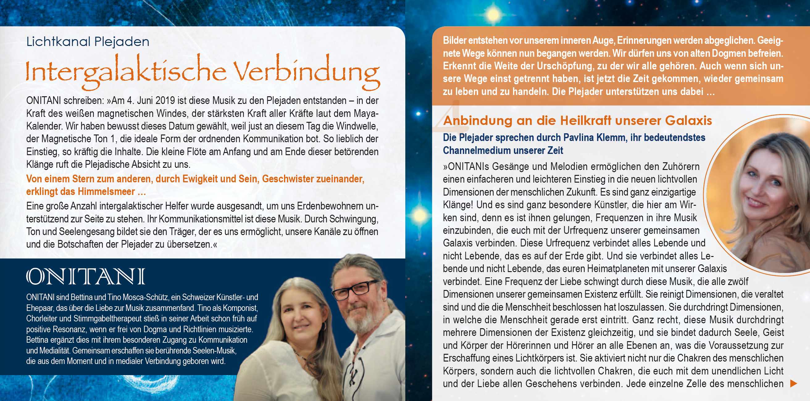 INTERGALAKTISCHE VERBINDUNG – LICHTKANAL PLEJADEN [mit Channelings von Pavlina Klemm im Booklet; wahlweise als Download]