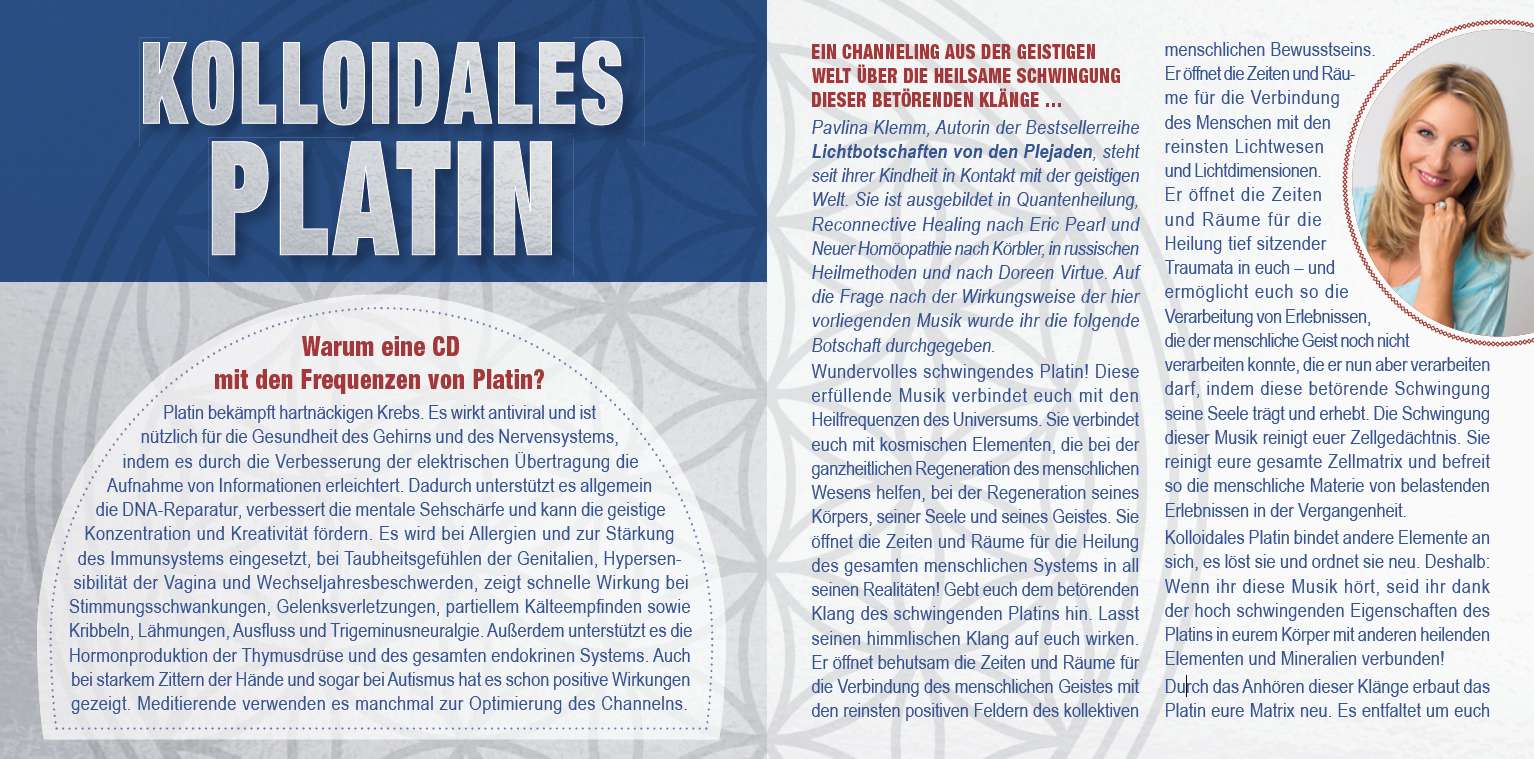 KOLLOIDALES PLATIN EXTRA LANG [Alpha Flow Antiviral mit Großem Finale in 528 Hertz; Anleitungen im Booklet von Pavlina Klemm; wahlweise als Download]