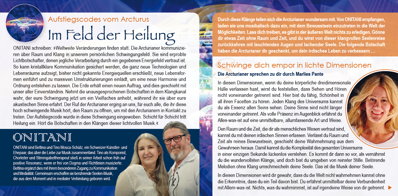 IM FELD DER HEILUNG – AUFSTIEGSCODES VOM ARCTURUS [mit Channelings von Marlies Pante im Booklet; wahlweise als Download]