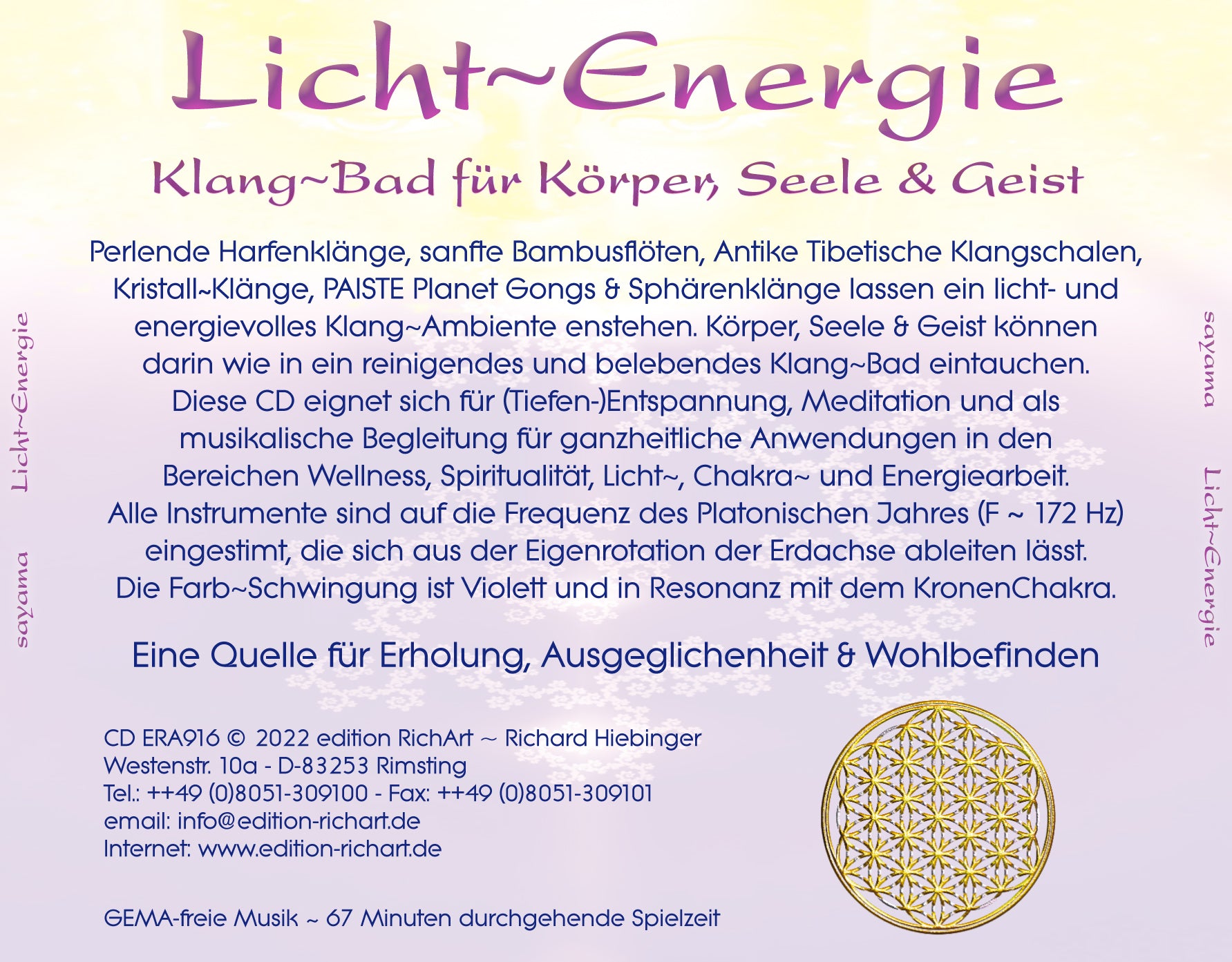 LICHT~ENERGIE [mit Heilschwingungen, ermäßigt als Download]
