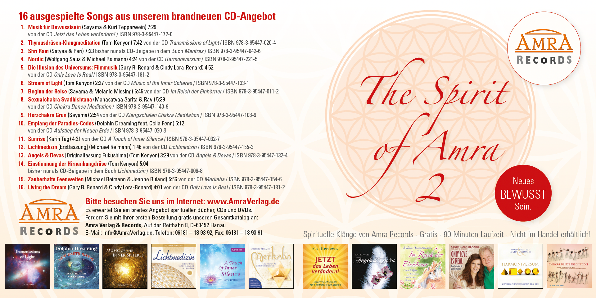 THE SPIRIT OF AMRA 2: Neues Bewusst Sein [Gratis-CD ab einem Bestellwert von O €]