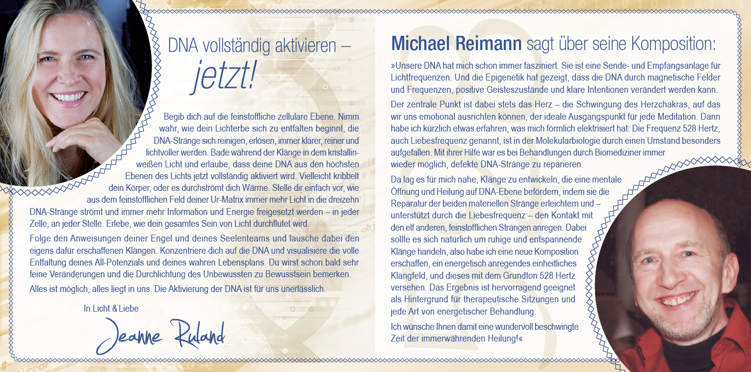 DNA-AKTIVIERUNG [528 Hertz; Anleitungen im Booklet von Jeanne Ruland; wahlweise als Download]