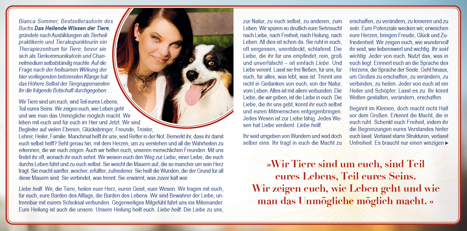 HEILMUSIK FÜR TIERE [111 Hertz & 444 Hertz; mit einer Tierseelenbotschaft im Booklet von Bianca Sommer]