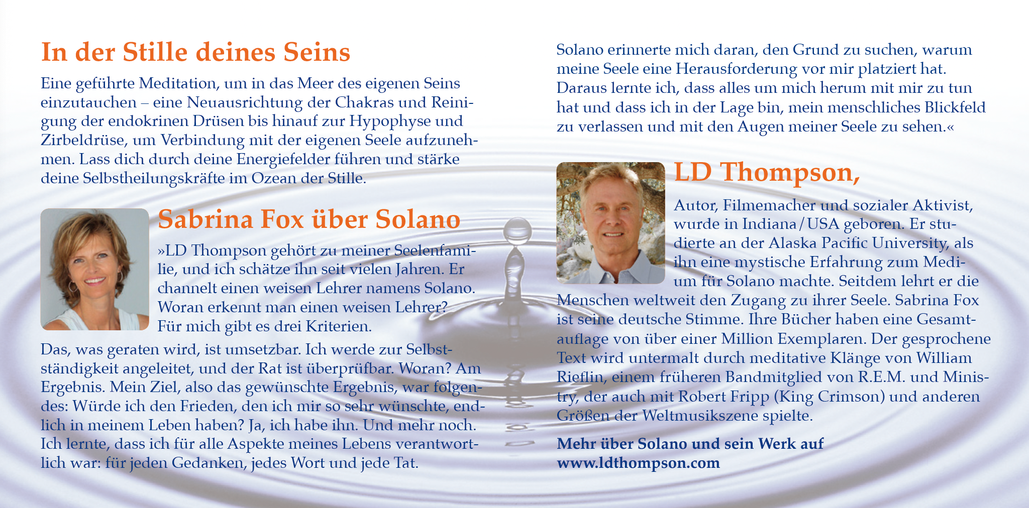 IN DER STILLE DEINES SEINS [gechannelt von Solano, gesprochen von Sabrina Fox]