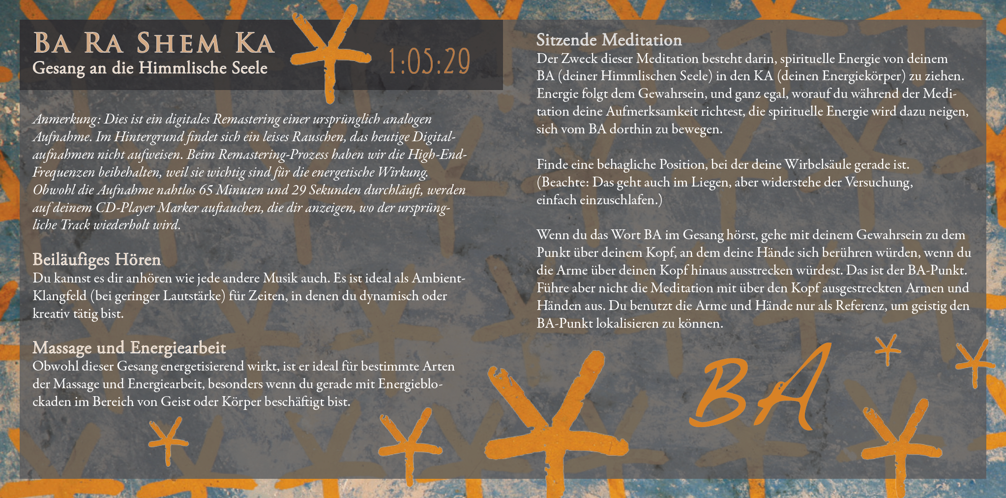 BA RA SHEM KA [Aktivierung der Kundalini mit einer Meditationsanleitung im Booklet]