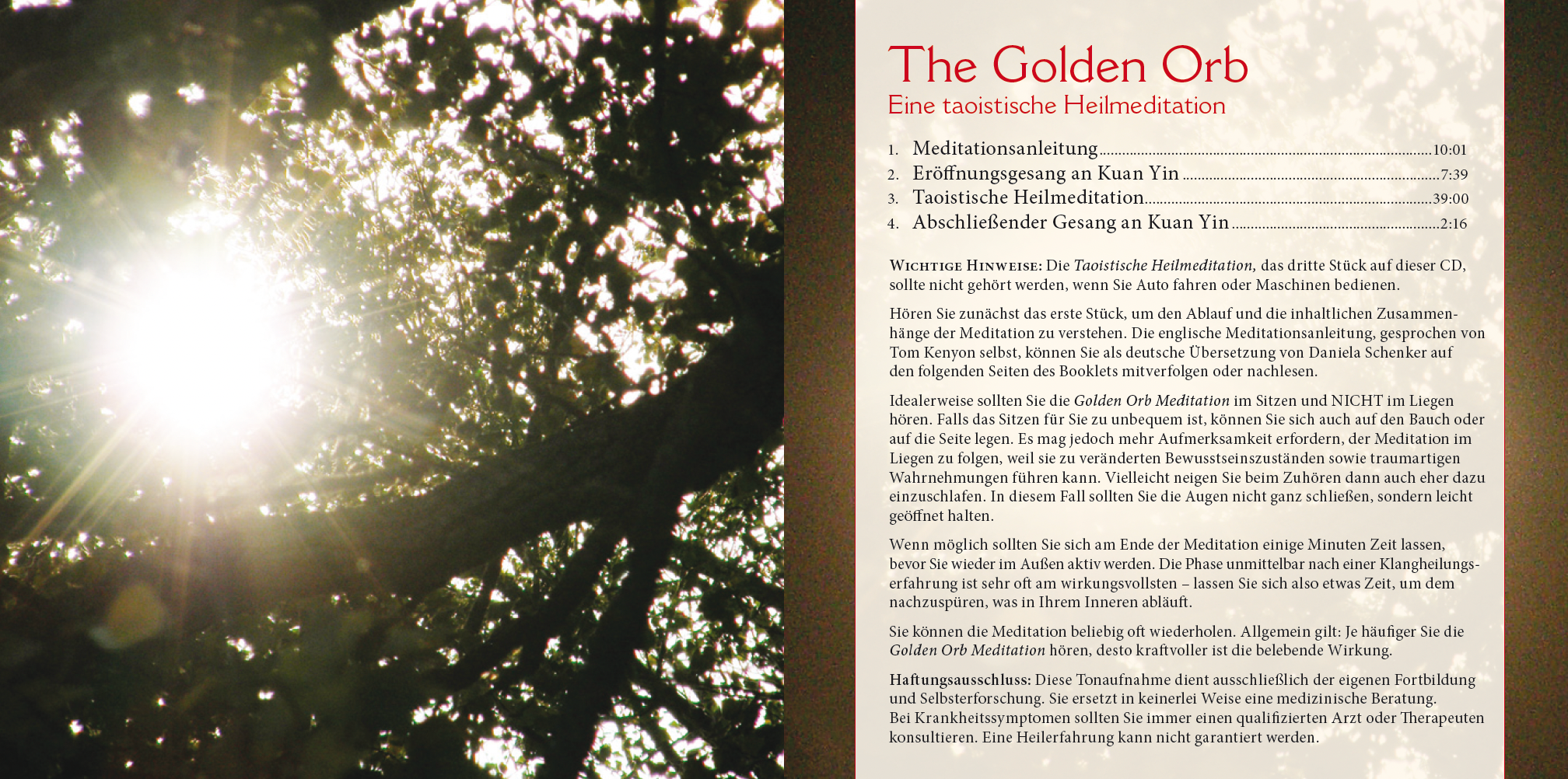 THE GOLDEN ORB: HEILENDER CHI-STROM [mit 12 Seiten Booklet; eine geheime Heilmeditation im Taoismus]