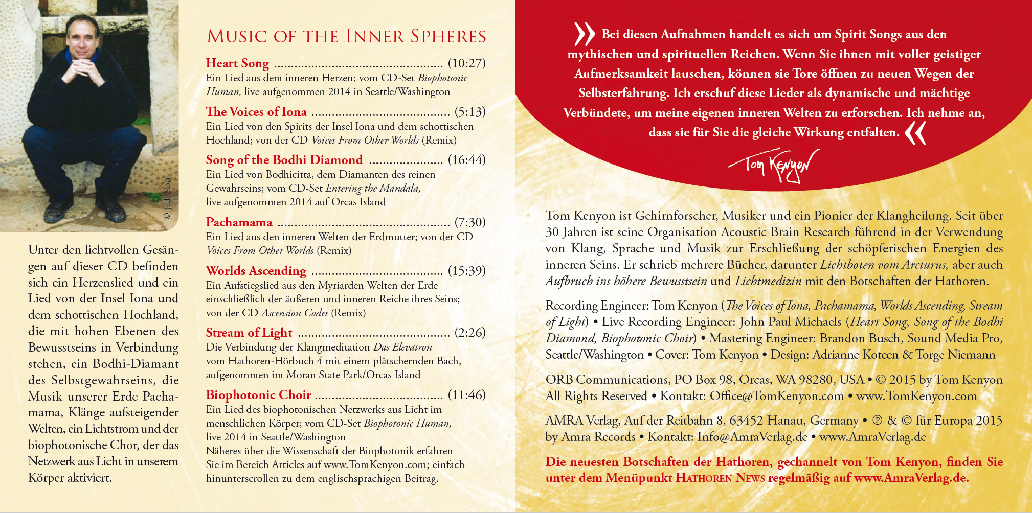 MUSIC FOR THE INNER SPHERES [Spirit Songs für das geistige Gewahrsein]