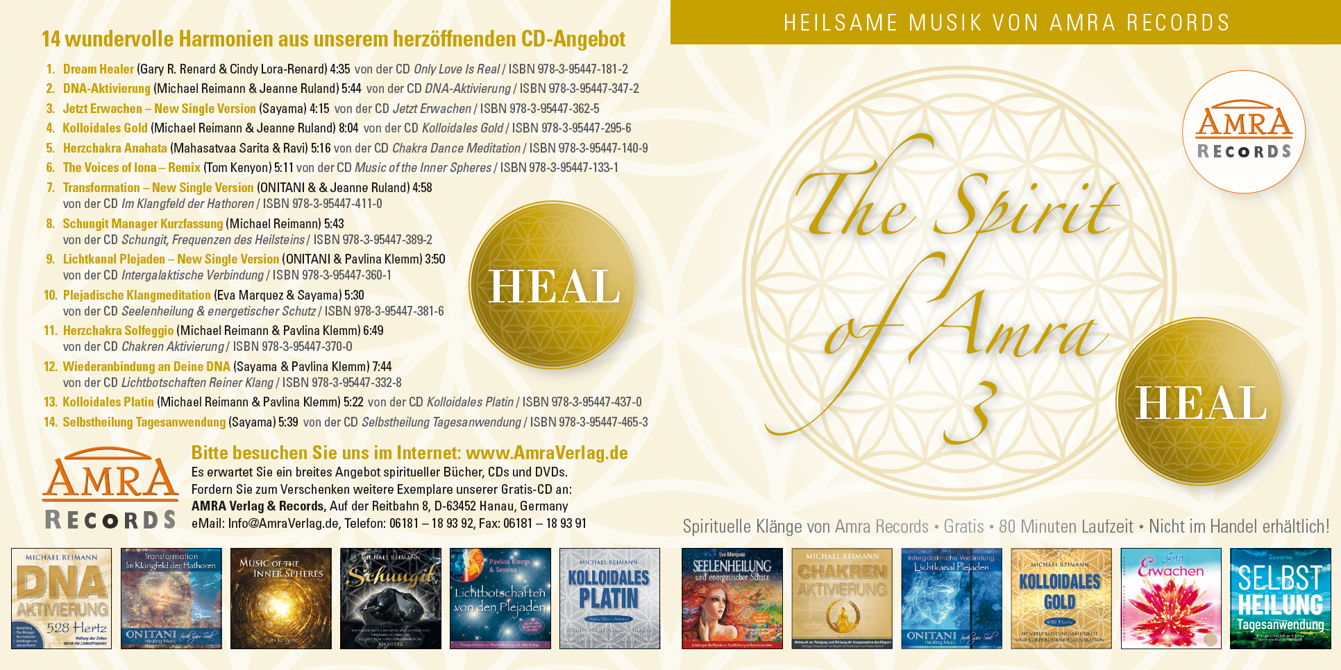 THE SPIRIT OF AMRA 3 – HEAL [neue Gratis-CD für unsere Premium-Kunden, ab einem Bestellwert von 50 €]