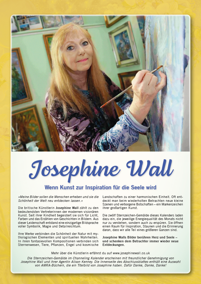 JOSEPHINE WALL'S CHANNELING KALENDER 2027 [12 Sternzeichen-Gemälde & Botschaften plus Übung von 12 Medien]